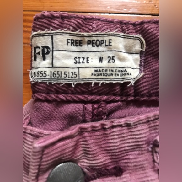 Free People Skinny Mauve Corduroy W 25 - Picture 6 of 8